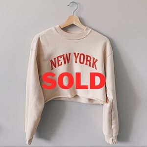 NEW YORK CROPPED CREWNECK